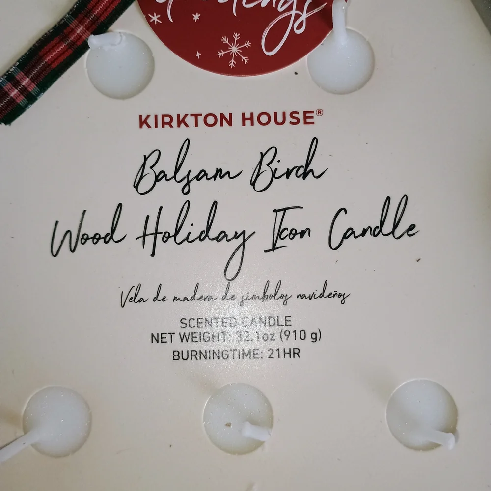 Kirkton House Large Balsam Birch Wooden Christmas Tree Scented Candle 32.1 oz